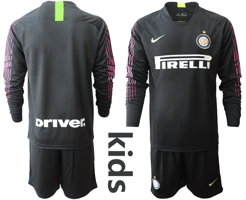 Youth 2020-2021 club Inter Milan black long sleeved Goalkeeper blank Soccer Jerseys1